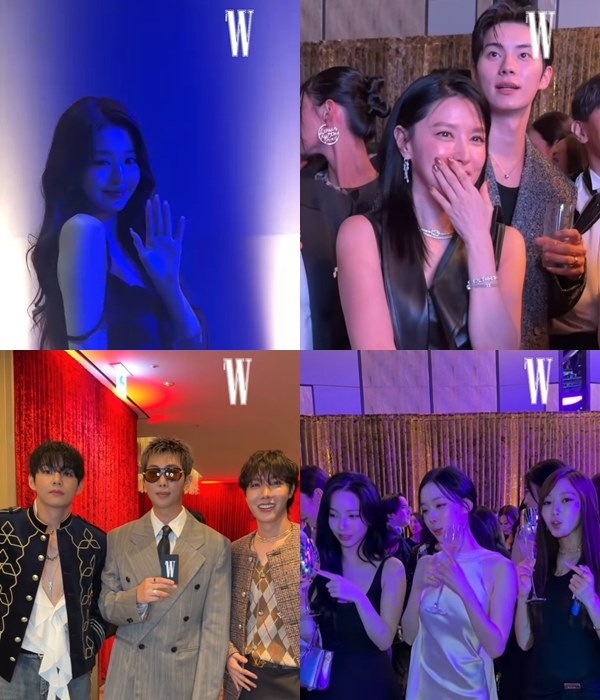 W Korea’s posts showing now-deleted photos of celebrities attending this year’s Love Your W event (Instagram)