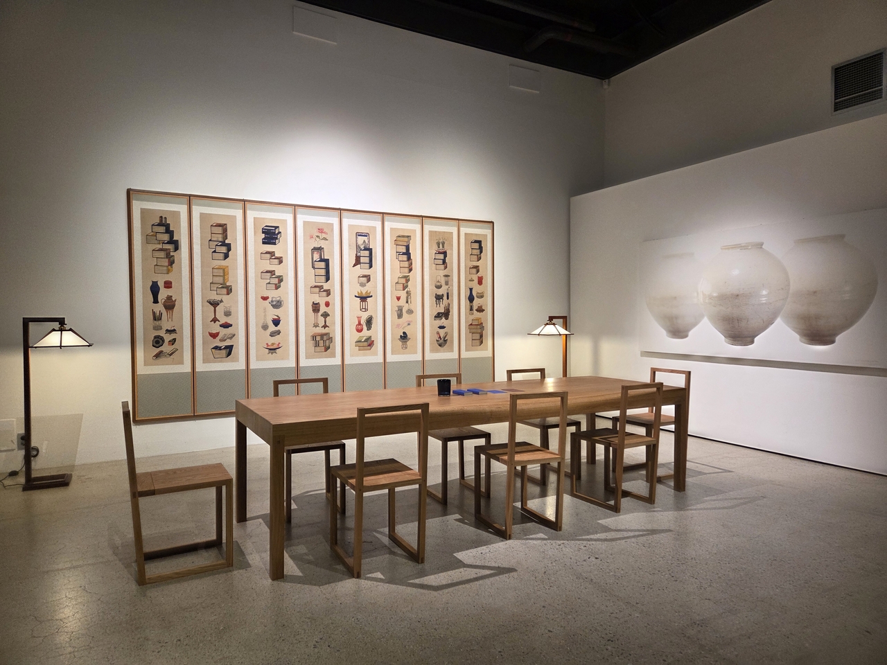 Installation view of “Art & Furniture: When the House Reads" at Seoul Auction's headquarters in Seoul (Park Yuna/The Korea Herald)